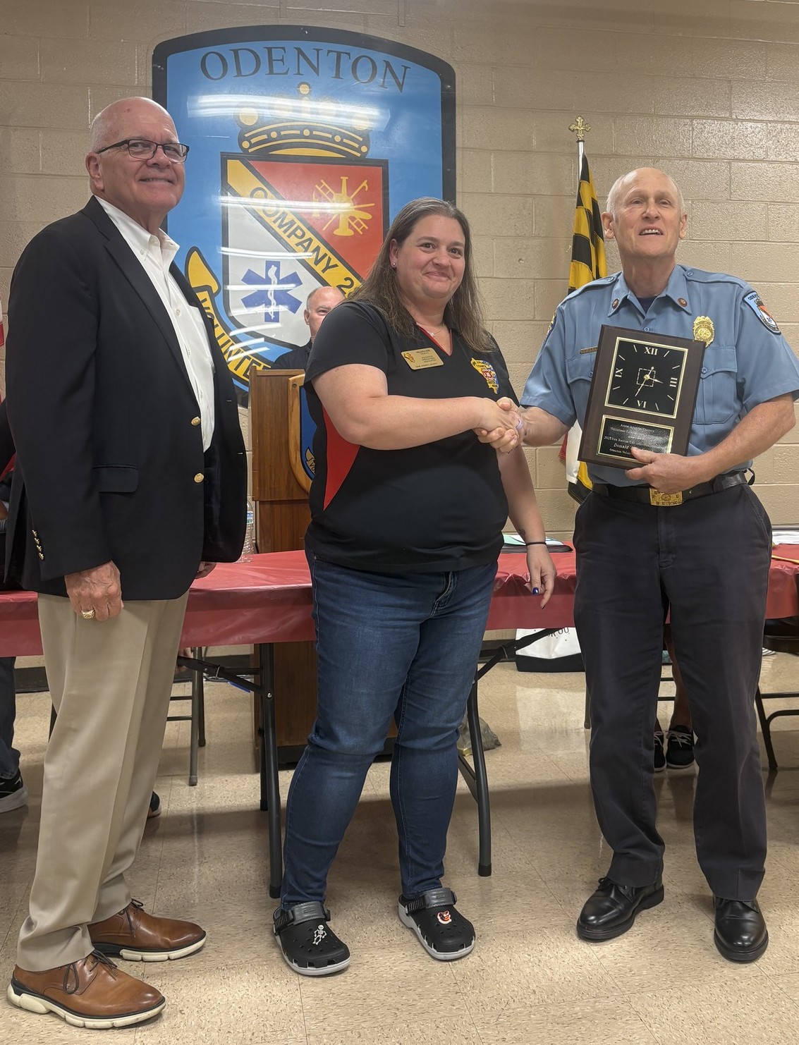 Don Evick receiving his award.